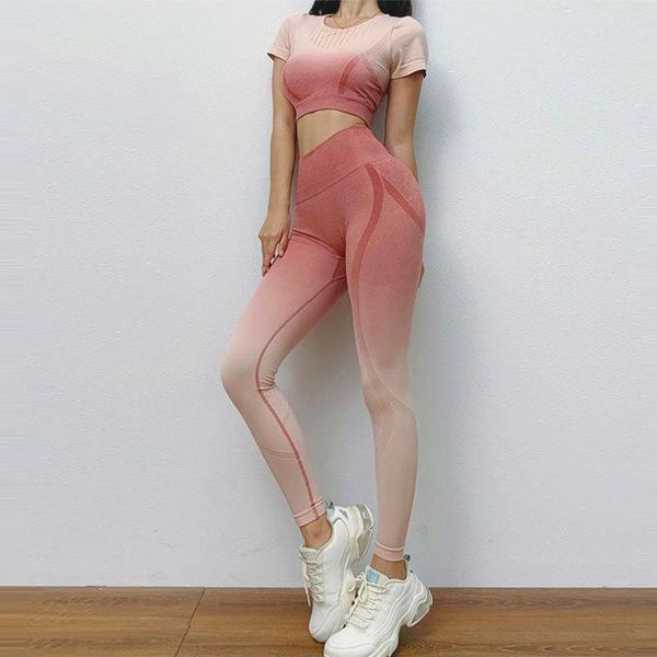 yoga outfit gradient suit quick-drying seamless leggings pants short sleeves jacket crop gym women's sportswear set
yoga outfit gradient suit quick-drying seamless leggings pants short sleeves jacket crop gym women's sportswear set