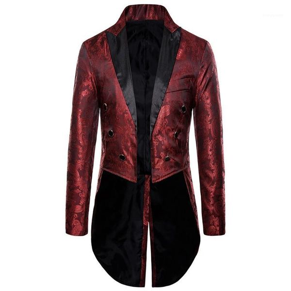 men tuxedo suit jacket formal gothic steampunk blazer fashion coats for wedding party stage costume men's suits & blazers, White;black
men tuxedo suit jacket formal gothic steampunk blazer fashion coats for wedding party stage costume men's suits & blazers, White;black