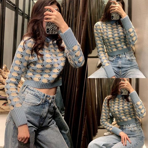 women's sweaters women long sleeve crew neck sweater cartoon little sheep print jacquard crop harajuku casual slim knitwear jumper, White;black
women's sweaters women long sleeve crew neck sweater cartoon little sheep print jacquard crop harajuku casual slim knitwear jumper, White;black