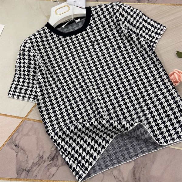 402 2021 Summer Brand Same Style Regular Short Sleeve Crew Neck Kint Sweater Pullover plaid Women Clothes dapingguo, White;black
402 2021 Summer Brand Same Style Regular Short Sleeve Crew Neck Kint Sweater Pullover plaid Women Clothes dapingguo, White;black