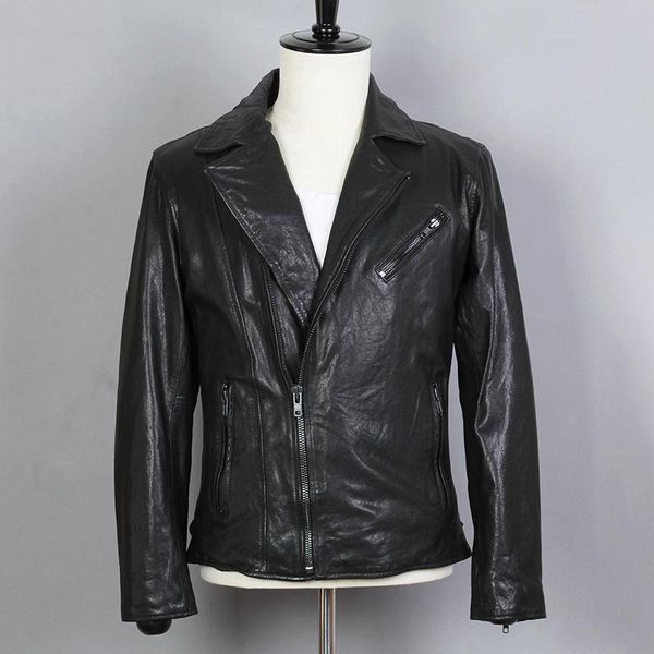 men's leather & faux fashion genuine jacket men slim fit short black sheepskin real coat lapel motorcycle biker clothing
men's leather & faux fashion genuine jacket men slim fit short black sheepskin real coat lapel motorcycle biker clothing
