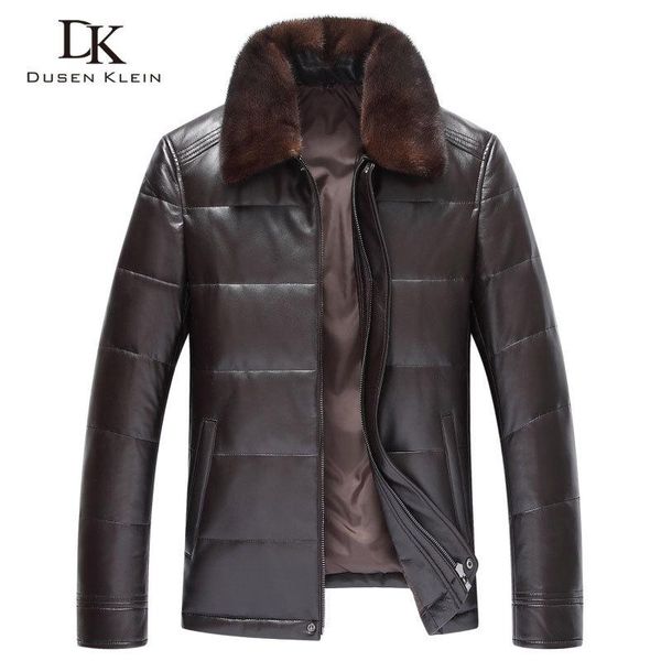 men's leather & faux genuine down jacket winter warm short coat sheepskin collar designer x8703, Black
men's leather & faux genuine down jacket winter warm short coat sheepskin collar designer x8703, Black