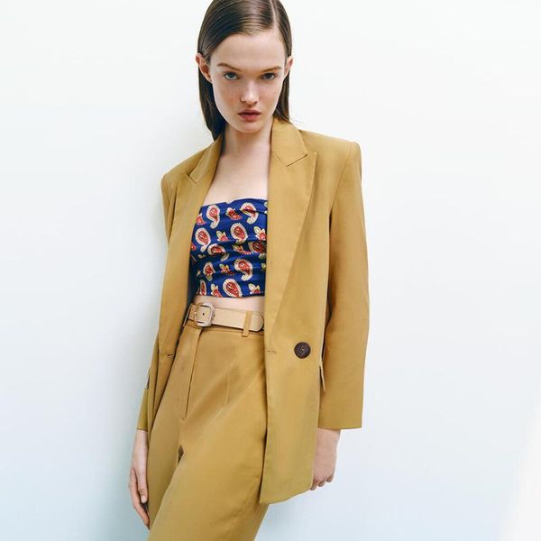 women's suits & blazers 2021 fall style suit jacket loose casual double-breasted fashion women, White;black
women's suits & blazers 2021 fall style suit jacket loose casual double-breasted fashion women, White;black