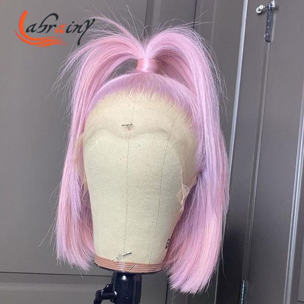 lace wigs 13x5 pink short bob hd frontal human hair pre plucked full purple colored front wig woman bleached knots 13x6, Black;brown 
lace wigs 13x5 pink short bob hd frontal human hair pre plucked full purple colored front wig woman bleached knots 13x6, Black;brown