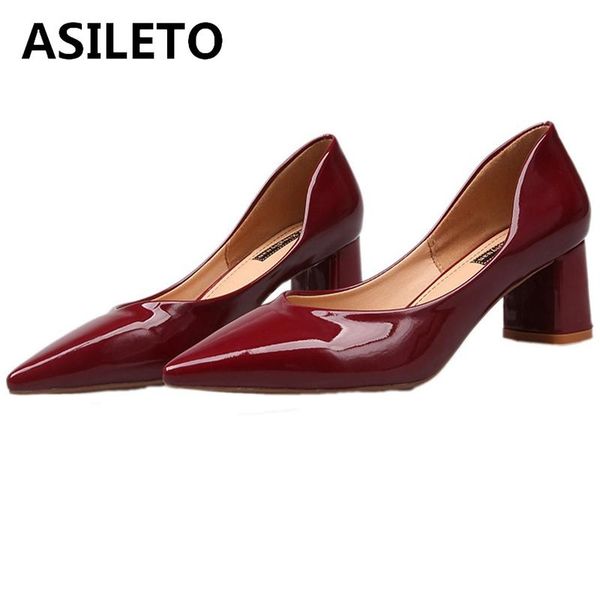 dress shoes asileto ladies spring autumn elegant pumps pointed toe 6cm square heels patent leather slip on big size 35-40 casual party a2940, Black
dress shoes asileto ladies spring autumn elegant pumps pointed toe 6cm square heels patent leather slip on big size 35-40 casual party a2940, Black