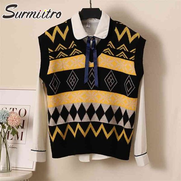 spring autumn argyle knitted loose sweater vest women sleeveless waistcoat female korean style chic knitwear 210421, Black;white
spring autumn argyle knitted loose sweater vest women sleeveless waistcoat female korean style chic knitwear 210421, Black;white