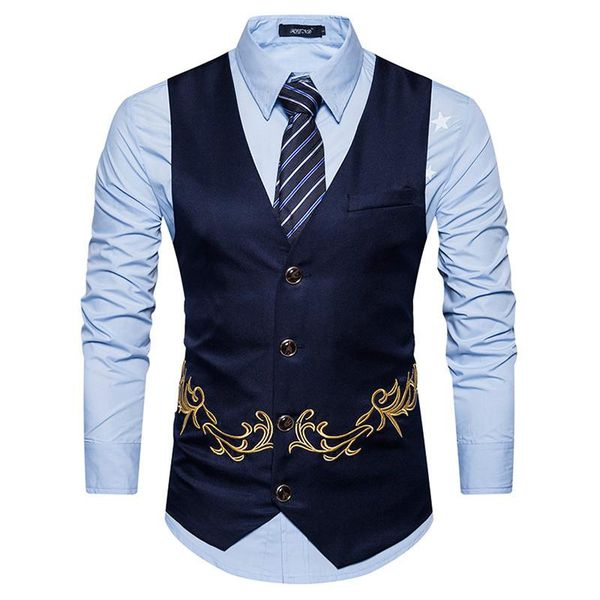 men's vests fashion embroidery dress slim fit mens suit vest waistcoat men homme costume gilet casual sleeveless business jacket, Black;white
men's vests fashion embroidery dress slim fit mens suit vest waistcoat men homme costume gilet casual sleeveless business jacket, Black;white
