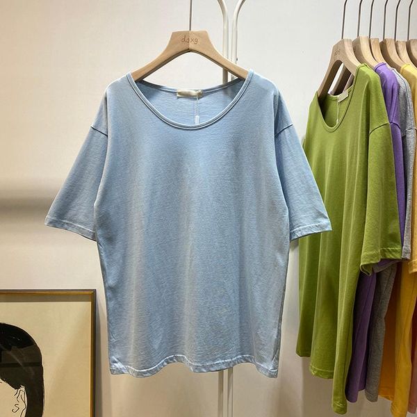 women's t-shirt summer korean style simple round neck pullover short sleeve base shirt thin loose fashion harajuku, White
women's t-shirt summer korean style simple round neck pullover short sleeve base shirt thin loose fashion harajuku, White