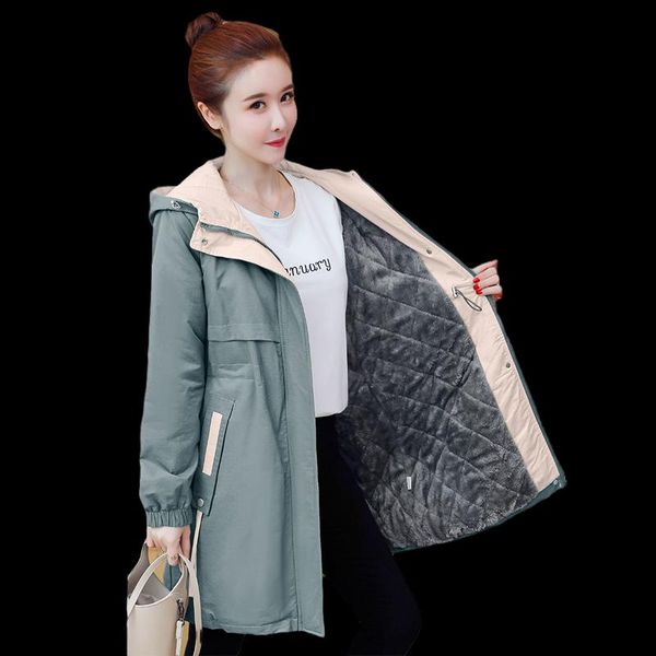 women's trench coats plus velvet windbreaker female mid-long autumn winter korean trendy slim slimming all-match outwear thicking coat, Tan;black
women's trench coats plus velvet windbreaker female mid-long autumn winter korean trendy slim slimming all-match outwear thicking coat, Tan;black