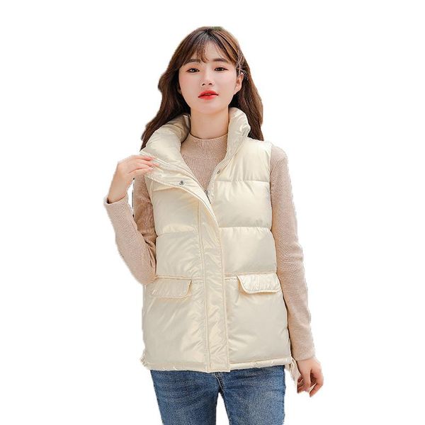 women's vests 2021 autumn sleeveless down cotton vest coat women green black winter warm jacket fashion thicken waistcoat female n1452, Black;white
women's vests 2021 autumn sleeveless down cotton vest coat women green black winter warm jacket fashion thicken waistcoat female n1452, Black;white