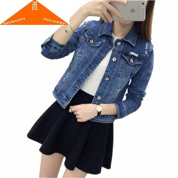 women's jackets 2021 autumn denim jacket short elegant office lady long sleeve jean female fashion outerwear coats lwl482, Black;brown
women's jackets 2021 autumn denim jacket short elegant office lady long sleeve jean female fashion outerwear coats lwl482, Black;brown