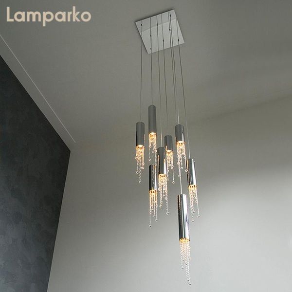 modern chandelier lighting led chrome crystal pendant lamp home deco cristal stairs indoor hanging light fixture lamps
modern chandelier lighting led chrome crystal pendant lamp home deco cristal stairs indoor hanging light fixture lamps