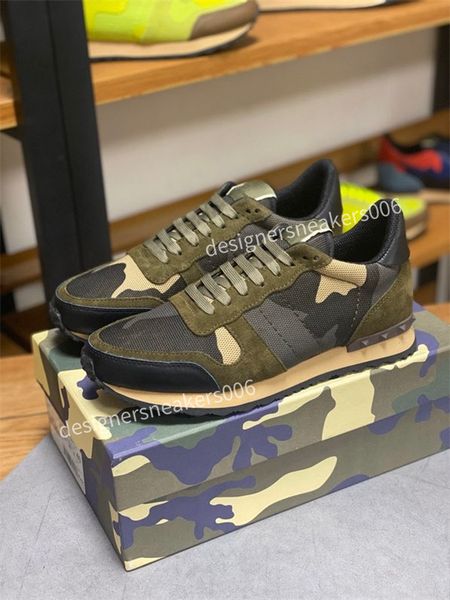 women men camouflage sneaker shoes classical rivet studded flats mesh suede leather casual trainers, Black
women men camouflage sneaker shoes classical rivet studded flats mesh suede leather casual trainers, Black