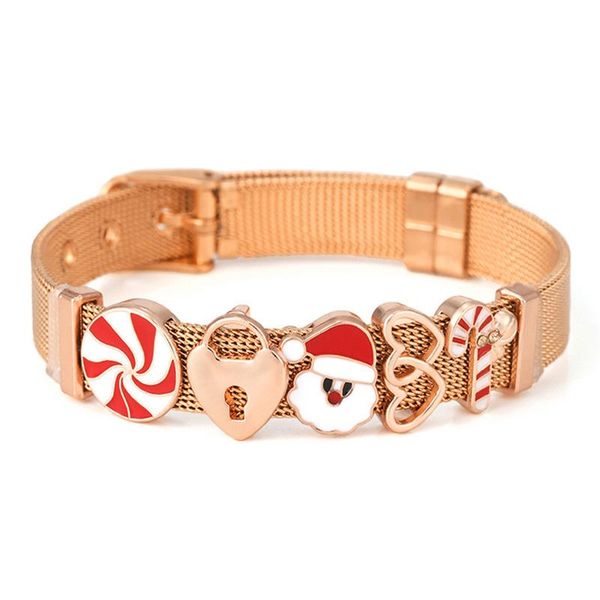 bangle stainless steel crystal embellished oil santa claus elk lollipop charm watch strap bracelet 10mm mesh watchband jewelry, Black
bangle stainless steel crystal embellished oil santa claus elk lollipop charm watch strap bracelet 10mm mesh watchband jewelry, Black