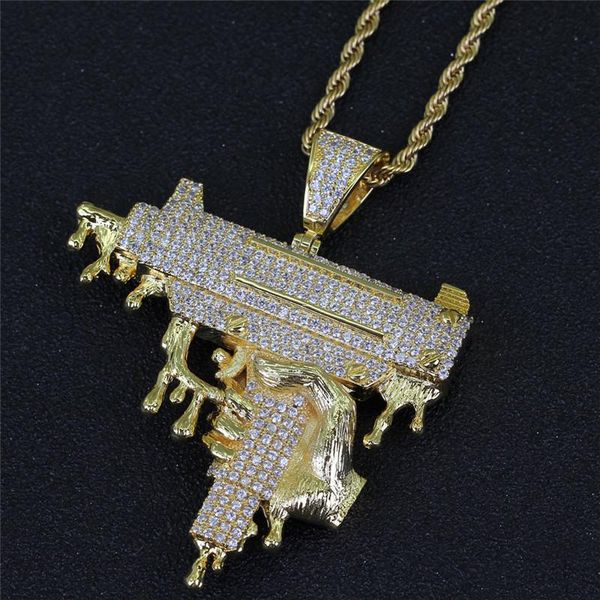 bling cubic zirconia uzi gun pendant hip hop iced out submachine necklace for men hand holding dripping rock jewelry necklaces, Silver
bling cubic zirconia uzi gun pendant hip hop iced out submachine necklace for men hand holding dripping rock jewelry necklaces, Silver