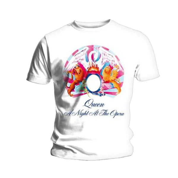 queen a night at the opera freddie mercury officially men t-shirt mens, White;black