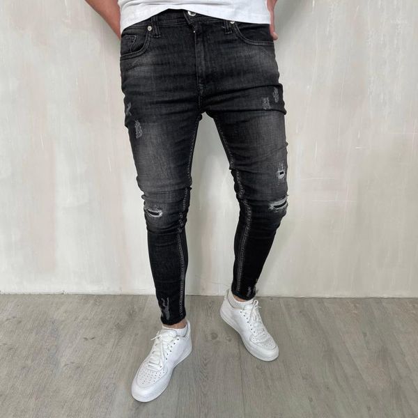 men's jeans black tight casual trousers sports long pencil pants streetwear slim spring thin skinny, Blue
men's jeans black tight casual trousers sports long pencil pants streetwear slim spring thin skinny, Blue