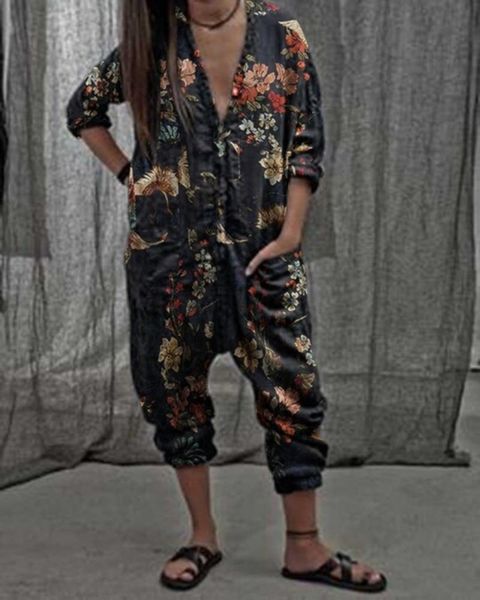 autumn new women's solid loose v-neck long sleeve jumpsuit, Black;white
autumn new women's solid loose v-neck long sleeve jumpsuit, Black;white