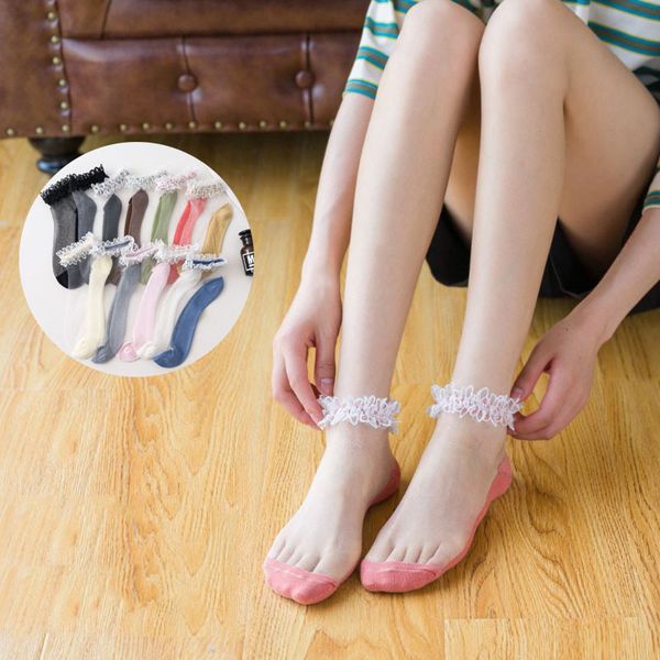 socks summer fashion card silk fairy glass women's transparent lace boat, Black;white
socks summer fashion card silk fairy glass women's transparent lace boat, Black;white