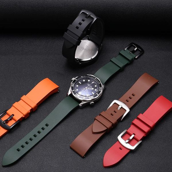 watch bands peiyi soft fluorine rubber strap 20 22 24mm black red blue green with pin buckle wristband for men and women quick release, Black;brown
watch bands peiyi soft fluorine rubber strap 20 22 24mm black red blue green with pin buckle wristband for men and women quick release, Black;brown