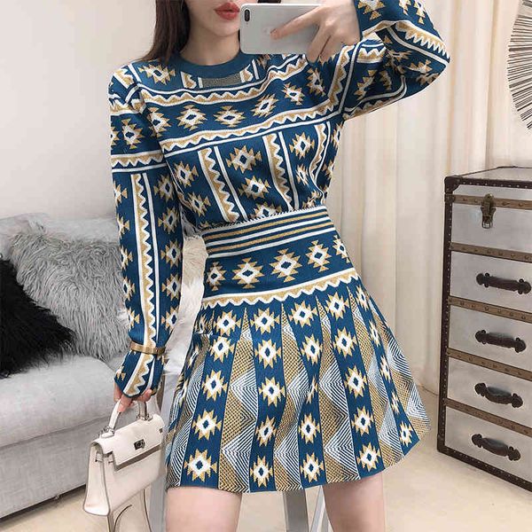 two piece dress women autumn winter geometric jacquard knitted long sleeve pullover sweater suit+mini a-line skirt set ladies 2pcs, White
two piece dress women autumn winter geometric jacquard knitted long sleeve pullover sweater suit+mini a-line skirt set ladies 2pcs, White