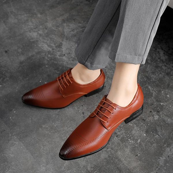 oxford shoes fashion brogue men leather formal dress man comfortable office party footwear, Black
oxford shoes fashion brogue men leather formal dress man comfortable office party footwear, Black
