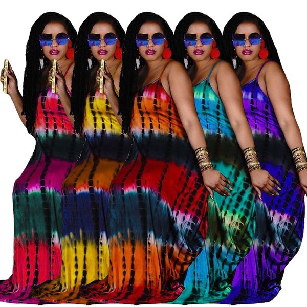 women tie-dye colors dresses fashion trend u-neck sling high waist plus size long skirts designer summer female with pocket casual loose dre, Black;gray
women tie-dye colors dresses fashion trend u-neck sling high waist plus size long skirts designer summer female with pocket casual loose dre, Black;gray