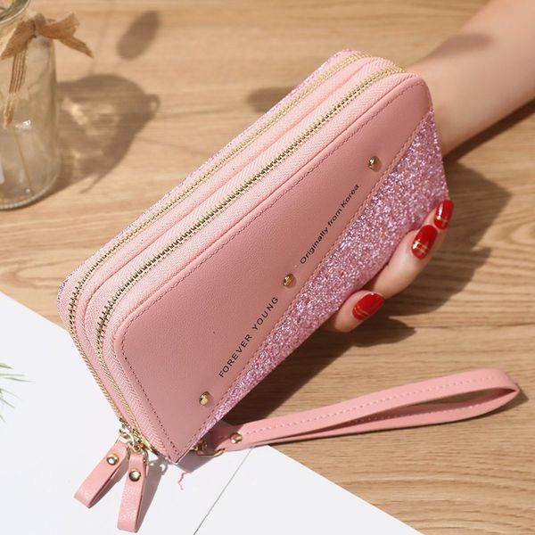 2021 new women's long rivet purse zipper hand large capacity mobile phone student change bag fashion, Red;black
2021 new women's long rivet purse zipper hand large capacity mobile phone student change bag fashion, Red;black