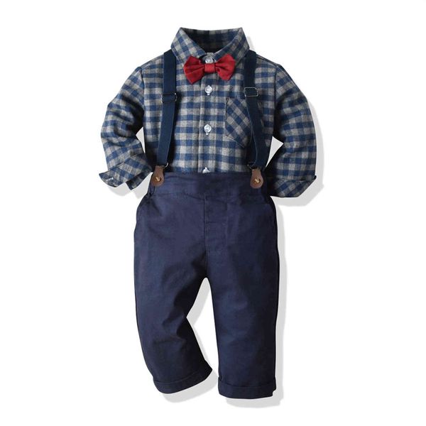 new children's spring shirt suit boys' british bow tie dress plaid suit gentlemen's suspenders fashion, White
new children's spring shirt suit boys' british bow tie dress plaid suit gentlemen's suspenders fashion, White