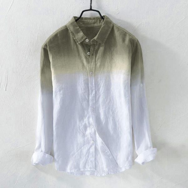 men's casual shirts summer fashion lapel collar hanging dyed gradient cool thin breathable cotton linen blouses man loose camisas, White;black
men's casual shirts summer fashion lapel collar hanging dyed gradient cool thin breathable cotton linen blouses man loose camisas, White;black