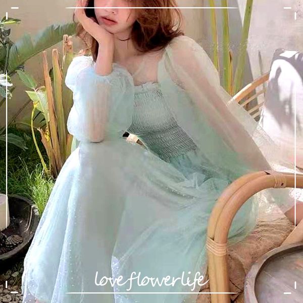 dress korean square collar elegant vintage lace dress women beach party fairy dress female kawaii summer chic 210521, Black;gray
dress korean square collar elegant vintage lace dress women beach party fairy dress female kawaii summer chic 210521, Black;gray