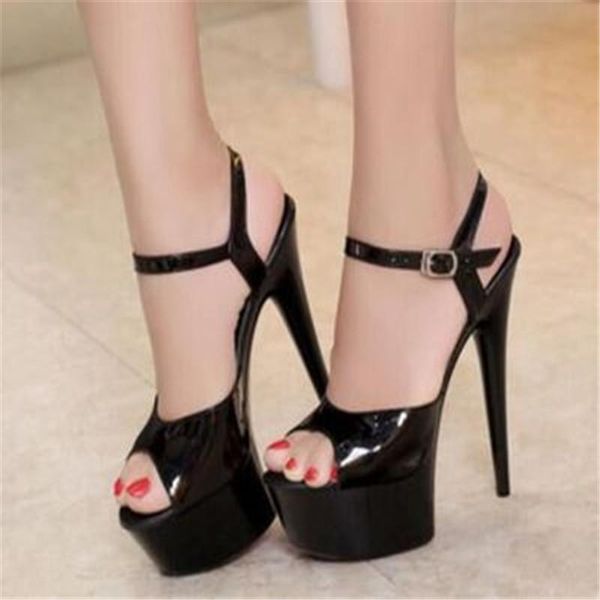 feiyitu women sandals gladiator party ankle strap patent leather concise ultra very high heel pumps 15cm fetish shoes, Black
feiyitu women sandals gladiator party ankle strap patent leather concise ultra very high heel pumps 15cm fetish shoes, Black