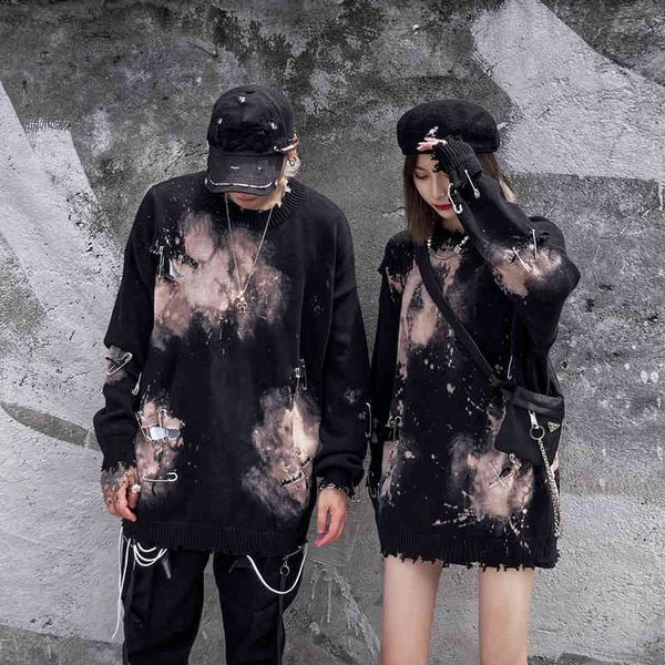 men's casual shirts tie dye hole men and women o neck oversize autumn winter baggy jumper streetwear pullover loose sweaters pnsa, White;black
men's casual shirts tie dye hole men and women o neck oversize autumn winter baggy jumper streetwear pullover loose sweaters pnsa, White;black