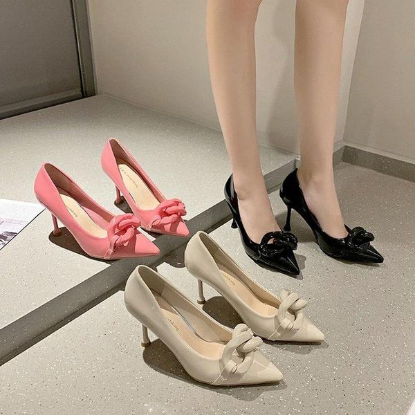 dress shoes summer fashion women pumps luxury female high heels pink chain pointed toe professional party ladies office shoe, Black
dress shoes summer fashion women pumps luxury female high heels pink chain pointed toe professional party ladies office shoe, Black