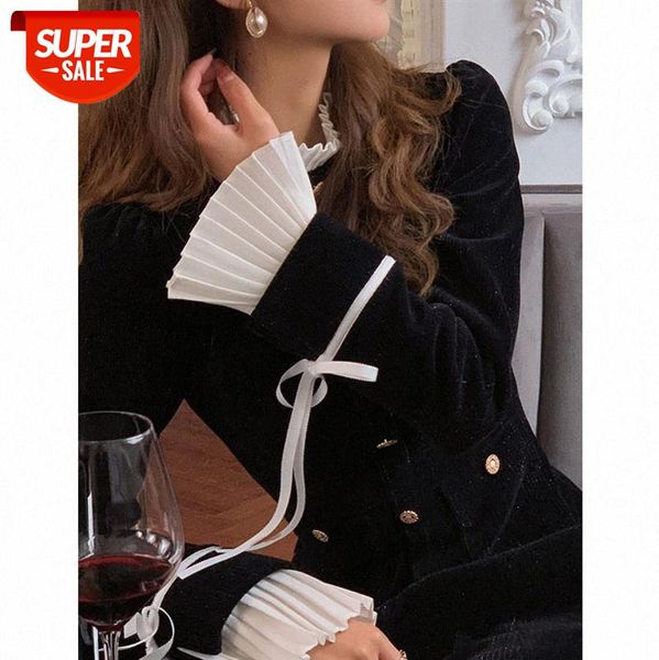 korean peerless black velvet/french retro slim bright silk striped velvet dress women #gy61, White;black
korean peerless black velvet/french retro slim bright silk striped velvet dress women #gy61, White;black