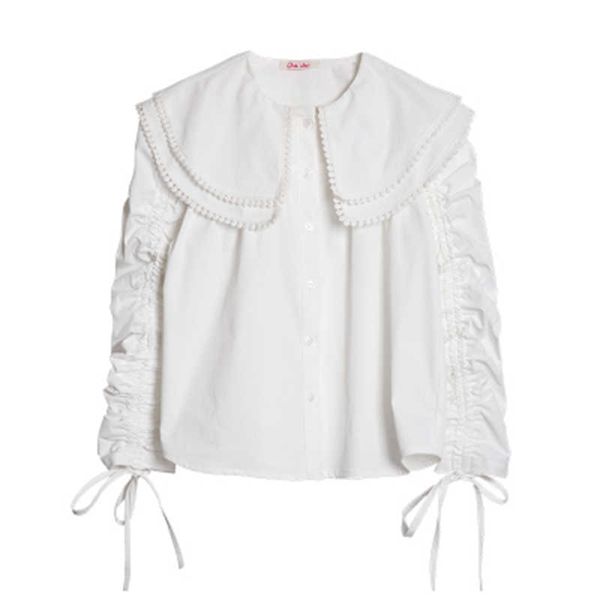 perhaps u women white shirt peter pan collar ruched drawstring single-breasted long sleeve solid blouse shirt b0781 210529
perhaps u women white shirt peter pan collar ruched drawstring single-breasted long sleeve solid blouse shirt b0781 210529