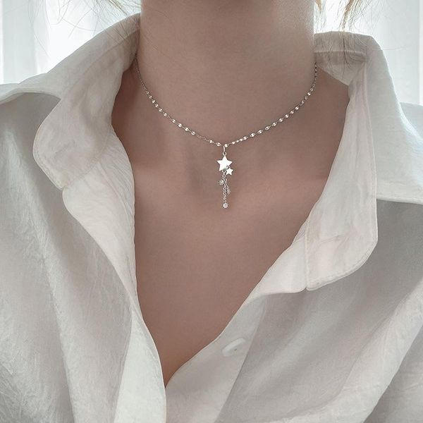 chokers star tassel necklaces for women trendy simple double layer geometry zircon snowflake charm clavicle chain jewelry female, Golden;silver
chokers star tassel necklaces for women trendy simple double layer geometry zircon snowflake charm clavicle chain jewelry female, Golden;silver