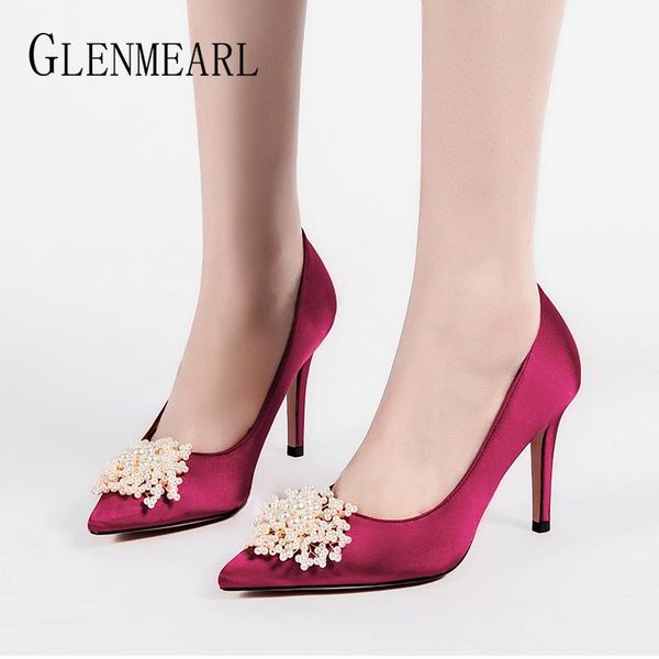 dress shoes women pumps wedding female high heels pearl silk fashion brand comfortable 2021 arrival de, Black
dress shoes women pumps wedding female high heels pearl silk fashion brand comfortable 2021 arrival de, Black