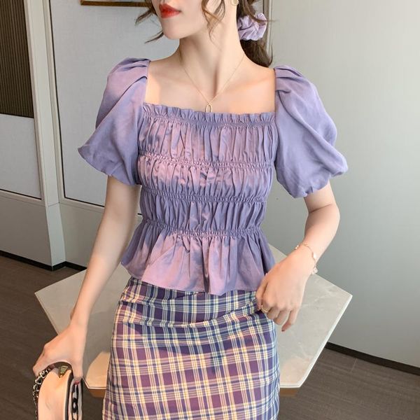 women's blouses & shirts coigarsam short sleeve blouse women summer chiffon square collar high waist blusas womens and pink purple 109, White
women's blouses & shirts coigarsam short sleeve blouse women summer chiffon square collar high waist blusas womens and pink purple 109, White