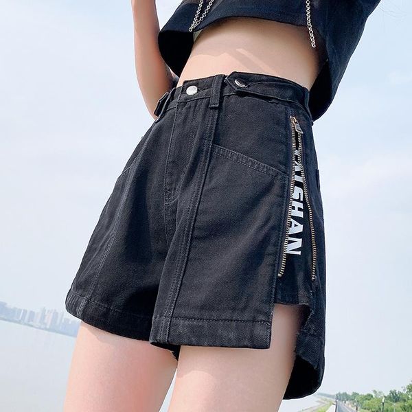 women's jeans shorts summer loose denim 2021 high waist ins fashion wide leg zipper a-line short pants, Blue
women's jeans shorts summer loose denim 2021 high waist ins fashion wide leg zipper a-line short pants, Blue