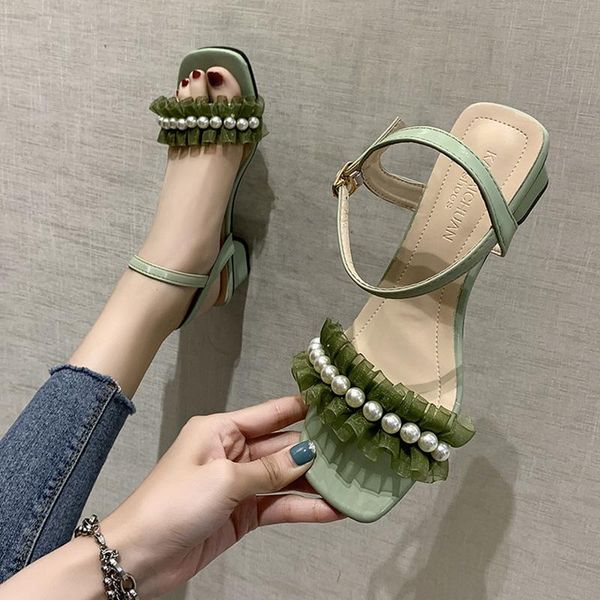 sandals female fairy wind 2021 summer temperament gentle late night buckle thick heel explosions pearl high heels, Black
sandals female fairy wind 2021 summer temperament gentle late night buckle thick heel explosions pearl high heels, Black