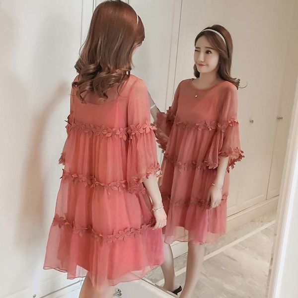 maternity dresses pregnant women's skirt in summer fashion two-piece long sleeve dress with round collar lace fairy, White
maternity dresses pregnant women's skirt in summer fashion two-piece long sleeve dress with round collar lace fairy, White