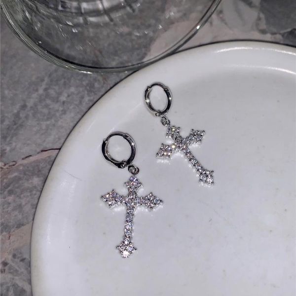 hoop & huggie classic silver color wedding earrings shining white zircon female fashion crystal cross for women jewelry, Golden;silver
hoop & huggie classic silver color wedding earrings shining white zircon female fashion crystal cross for women jewelry, Golden;silver