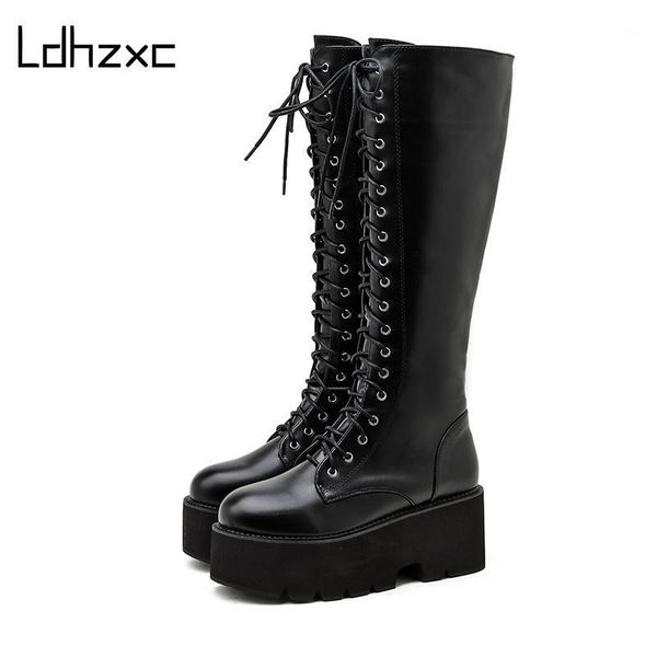 boots ldhzxc 2021 platform heels pu leather knee high women retro punk long woman lace up booties mujer fall1, Black
boots ldhzxc 2021 platform heels pu leather knee high women retro punk long woman lace up booties mujer fall1, Black