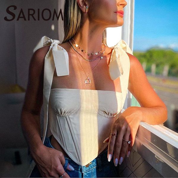 women's tanks & camis bow tie up spaghetti strap square neck crop going out boned irregular fashion sleeveless basic vest corset mujer, White
women's tanks & camis bow tie up spaghetti strap square neck crop going out boned irregular fashion sleeveless basic vest corset mujer, White
