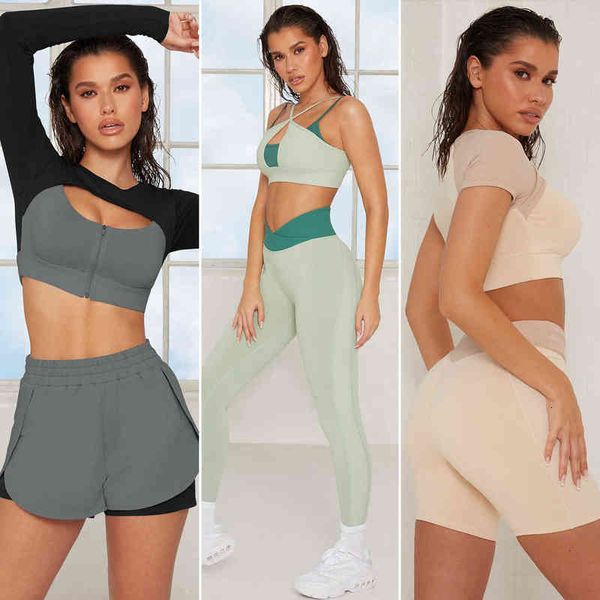 women's jackets candy color seven piece set frosted beautiful back double-layer bra zipper sports running fitns yoga suit women, White
women's jackets candy color seven piece set frosted beautiful back double-layer bra zipper sports running fitns yoga suit women, White