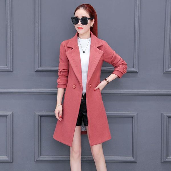women's wool & blends autumn women outerwear medium long long-sleeved female woolen coat high-grade double-breasted ladies cw434 951e, Black
women's wool & blends autumn women outerwear medium long long-sleeved female woolen coat high-grade double-breasted ladies cw434 951e, Black