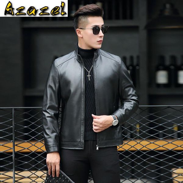 men's leather & faux spring autumn real jacket men short casual genuine sheepskin coat chaqueta cuero hombre 18017 pph414, Black
men's leather & faux spring autumn real jacket men short casual genuine sheepskin coat chaqueta cuero hombre 18017 pph414, Black