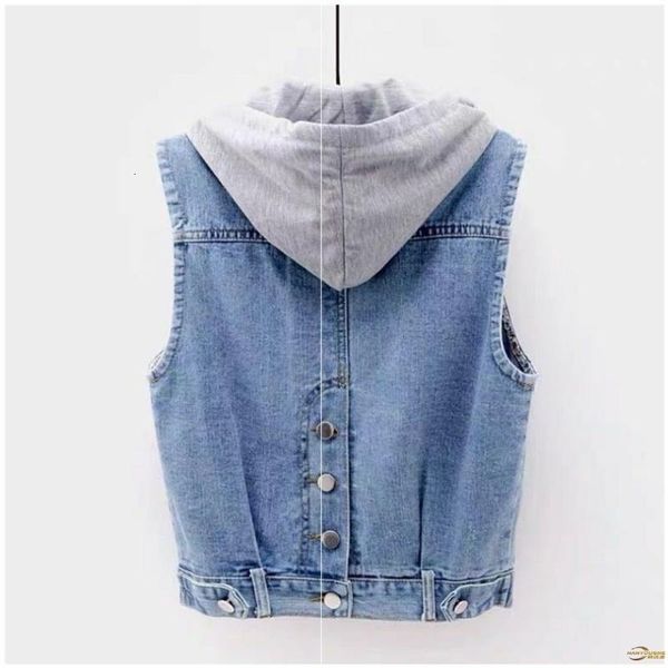 women's vests fall 2021 korean loose hooded denim vest short sleeveless shoulder jacket fashion, Black;white
women's vests fall 2021 korean loose hooded denim vest short sleeveless shoulder jacket fashion, Black;white