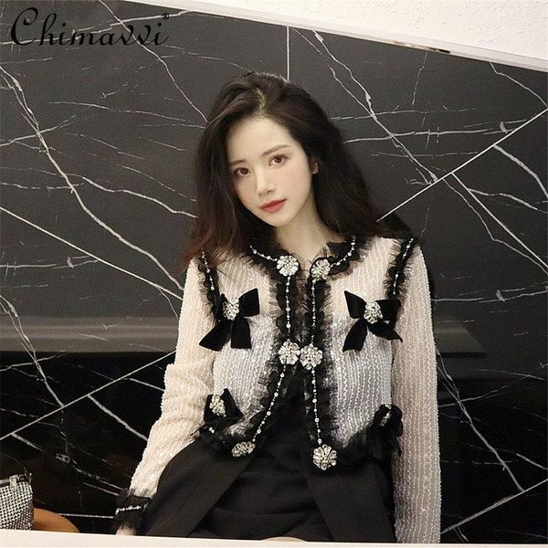 women's jackets fashion bowknot coat female 2021 summer french heavy beads sequins cardigan sun protection long sleeve jacket, Black;brown
women's jackets fashion bowknot coat female 2021 summer french heavy beads sequins cardigan sun protection long sleeve jacket, Black;brown